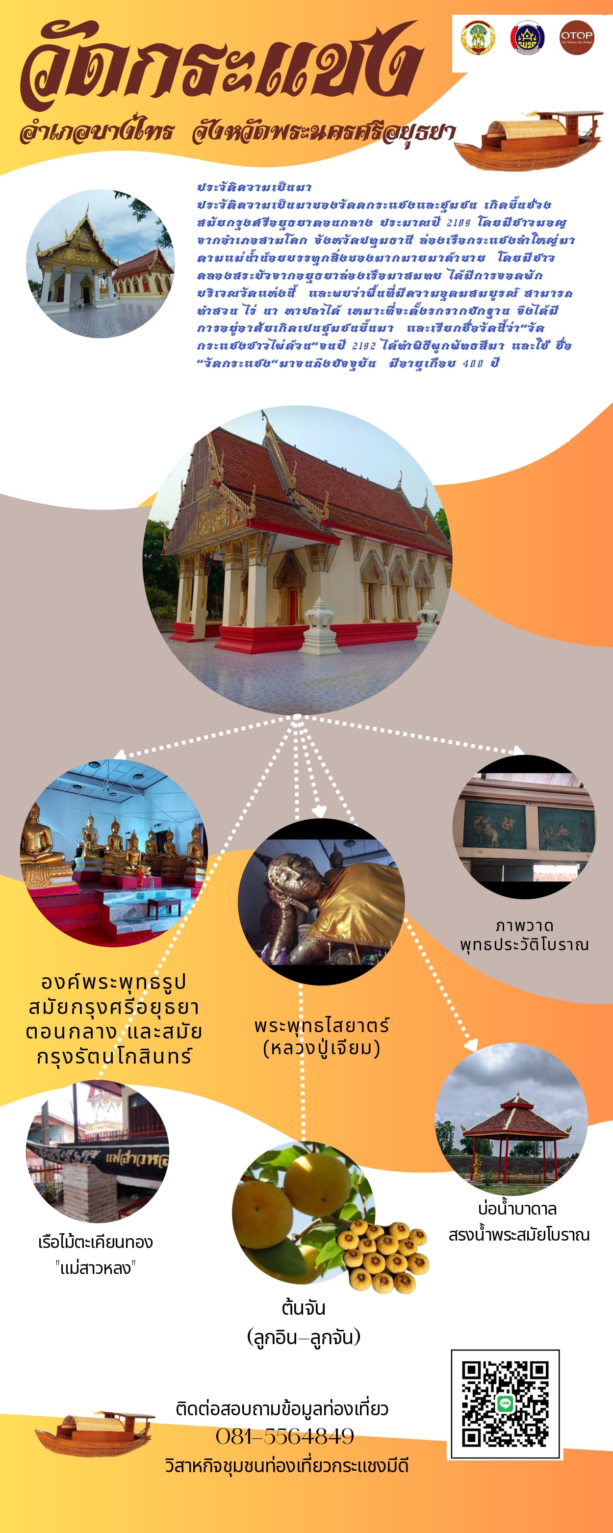 ขอเชิญชวนท่องเที่ยว ชุมชนท่องเที่ยว OTOP นวัตวิถีตำบลกระแชง อำเภอบางไทร จังหวัดพระนครศรีอยุธยา